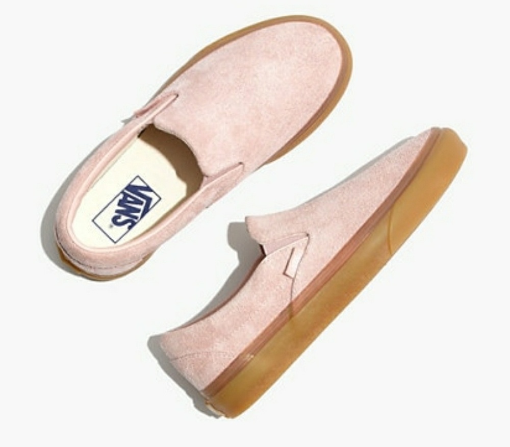 Vans slip on (fuzzy suede) in sepia rose